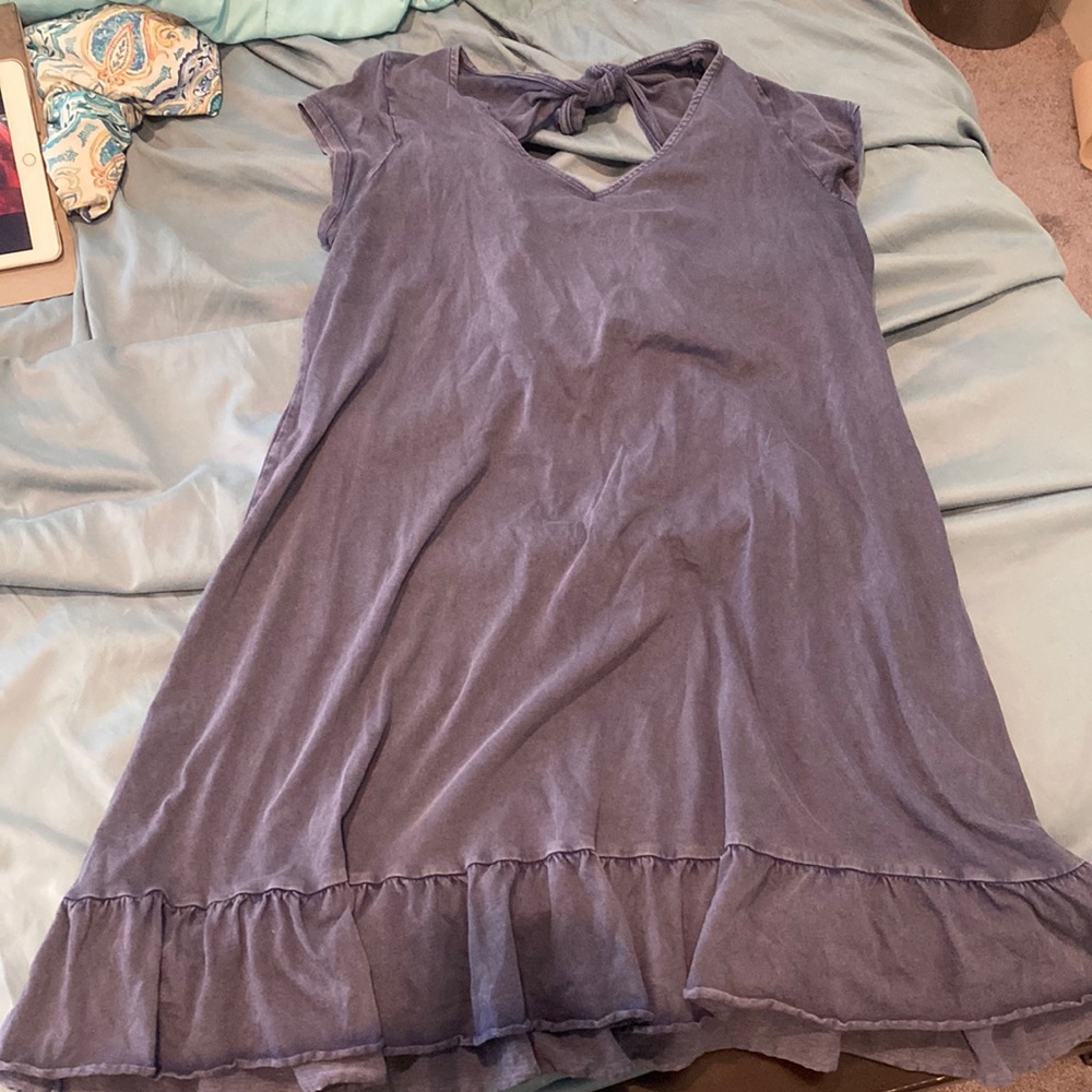 Blue Dress with Bow Tie in back